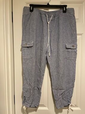 Caffe Marrakesh - Casual Gray Drawstring capri Pants.Sz M